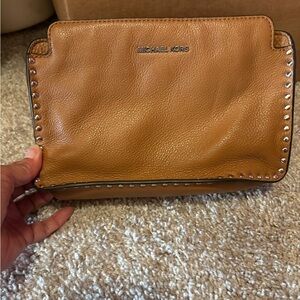 Michael Kors Tan Studded Clutch